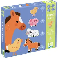 Djeco Pussel - 3,4, 5 och 6 Delar - Bondgårdsdjur - - One Size - Pussel