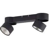 Paul Neuhaus LED-taklampa Nola, 2 lampor, svart dimbar, Svart, Vardagsrum / matsal, Modern, LED-taklampa