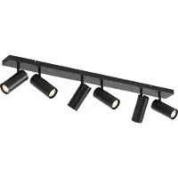 QAZQA Modern taklampa svart 102 cm 6-ljus justerbar - Renna