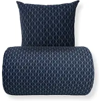 Borg Living Sängkläder 140x200 cm - 100% bomull - Vändbar med blått harlequinmönster