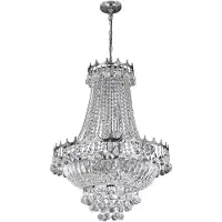Searchlight Kristall ljuskrona Versailles, dimbar, Förkromad / silver, Vardagsrum / matsal, Kristall, Kristall takkrona
