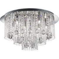 Searchlight Kristall taklampa Beatrix, Förkromad / silver, Vardagsrum / matsal, Metall, Taklampa
