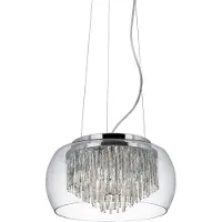 Searchlight Hänglampa Curva, dimbar, Genomskinlig / transpare, Vardagsrum / matsal, Glas, Modern, Pendellampa