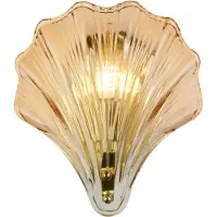 Searchlight Vägglampa Shell, dimbar, Creme / bärnsten, Badrum, Glas, Vägglampa, sänglampa, sänglampa vägg