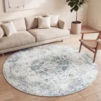 FRAAI Rund vintage matta | Lago grå hos Volero | Ø 240 cm | Bomull | | Rund | Plattvävd