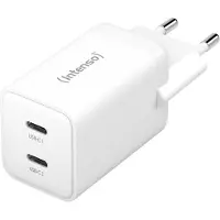 Intenso W40CC GaN USB-laddare 40 W 2x USB-C Vit Inomhus GaN, USB Power Delivery (USB-PD)