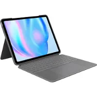 Logitech Combo Touch - Tangentbord och foliefodral - med pekdyna - bakgrundsbelyst - Apple Smart connector - QWERTY - italiensk - oxford-grå - för Apple 11-inch iPad Air (M2, M3)