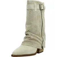 Alpe för kvinnor. 527611 Dua beige läderstövlar (38), Hud, 3 till 5 cm, Zip, Casual