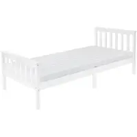 ML-Design Sängbord med lamellstomme 90x200 cm vit furu ML-Design