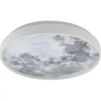 LINDBY LED taklampa Lune , Aluminium / grå / zink, Vardagsrum / matsal, Syntetmaterial, Modern, LED-taklampa