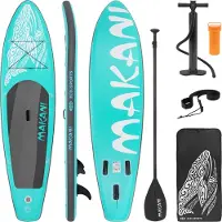 ECD-Germany Uppblåsbar Stand Up Paddle Board Makani 320x82x15 cm turkos inkl. pump och PVC-väska