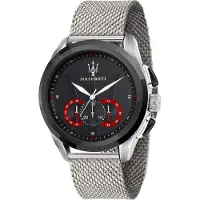 Maserati R8873612005 Traguardo Kronograf Svart Urtavla Herrklocka 45mm silver