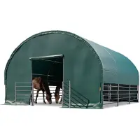 TOOLPORT Vindskydd 6x6m, PVC duk, mörkgrön, förankring expanderbultar