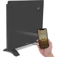 Vonroc Lyxigt konvektorelement med glaspanel – 1000W – Grå | Wifi