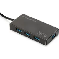 Digitus DA-70240-1 USB-hubb 4 Port USB-A USB 3.0 5 GBit/s Aluminiumhölje Svart DA-70240-1