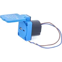 As Schwabe 45091 USB-laddningskontakt med USB-C, med USB- Laddningsutgång IP54 Blå