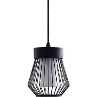 LINDBY utomhushänglampa Vajana, Ø 19 cm, svart, aluminium Vajana , dimbar, Svart, Aluminium / grå / zink, Vintage