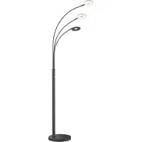 FISCHER&HONSEL GMBH LED golvlampa Dent, dimbar, Svart, Vardagsrum / matsal, Metall, Modern, LED-golvlampa