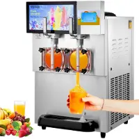Vevor 8L / 2.1 Gallon Kommersiell Slushmaskin med Dubbel Skål Margarita Smoothie Fryst Dryck