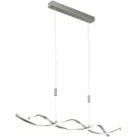 LINDBY Pendellampa Auron , dimbar, Aluminium / grå / zink, Vardagsrum / matsal, Syntetmaterial, Modern