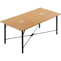 Vevor konferensbord, 1800 mm mötesbord för 6-8 personer, modernt rektangulärt seminariebord med metallben, mötesbord perfekt för kontor, styrelserum, konferensrum, enkel montering, brun