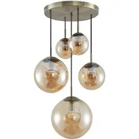 LINDBY Taklampa , Teeja, dimbara, Brons / antikmässing, Vardagsrum, Glas, Vintage / retro