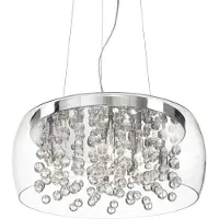 Ideal Lux Design pendellampa Audi 80, dimbar, Genomskinlig / transpare, Vardagsrum / matsal, Glas, Design, Pendellampa