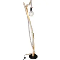 Globo Golvlampa Nerida, Ljust trä, Vardagsrum / matsal, Trä, Lantlig / rustik, Golvlampa