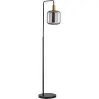 LINDBY Golvlampa Nimbora , Svart, Vardagsrum / matsal, Metall, Modern, Golvlampa