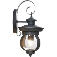 LINDBY Vägglampa utomhus Farley , dimbar, Svart, Metall, Antik, Utomhusvägglampa