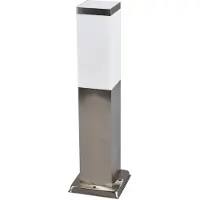 LINDBY Sockellampa Lorian, 45 cm, stål, IP44, E27 Lorian , dimbar, Aluminium / grå / zink, Rostfritt stål, Modern, Utomhuslampa