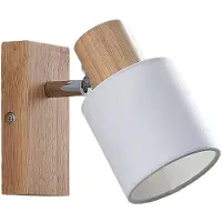 LINDBY Spot Wanessa, trä, vit, E14, 14 cm, justerbar Wanessa , dimbar, Ljust trä, Vardagsrum / matsal, Trä, Modern, Spotlight