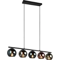 RL LIVE YOUR LIGHT Leuchten Glas pendellampa Sheldon, dimbar, Svart, Vardagsrum / matsal, Metall, Pendellampa