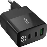 Ansmann HC365PD 65W USB-laddare 65 W 1x USB-A, 2x USB-C Power Delivery Svart Inomhus