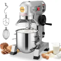 Vevor Kommersiell matberedare, 18,7L kommersiell standmixer med 3 justerbara hastigheter, 1100W degblandare med skål i rostfritt stål och 3 blandningstillbehör, perfekt för restaurang, bageri, kondito