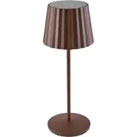 LINDBY LED-batteridriven bordslampa Esali, rostbrun, IP65 Esali , dimbar, Brun / rost, Vardagsrum / matsal, Aluminium / grå / zink, Modern