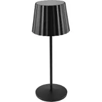 LINDBY LED-batteridriven bordslampa Esali, svart, metall, IP65 Esali , dimbar, Svart, Vardagsrum / matsal, Aluminium / grå / zink, Modern