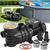 Vevor ovanmarkspump för pool, 250 W, 11 700 l/h maxflöde, en hastighet, poolpump, AC 220–240 V, 2850 varv/min, 8 m max lyfthöjd, med filterkorg och lock, för ovanmarkspooler, bubbelbad och spabad