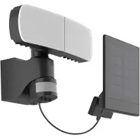 Arcchio Lissano LED-väggspotlight med sensor, Svart, Syntetmaterial, Modern, Solcellslampa utomhus