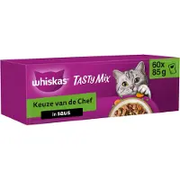 Whiskas 1+ Tasty Mix Chef's Choice i sås våtfoder katt multipack (påsar 85 g)
