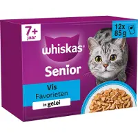 Whiskas 7+ Fish Selection i gelé våtfoder katt multipack (påsar 85 g)