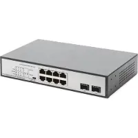 Digitus DN-95140 DN-95140 19 tums nätverkswitch 8 + 2 Port 10 / 100 / 1000 MBit/s PoE-funktion