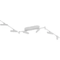 LINDBY LED-spotlight Eldrin, vit, 6 lampor, ljuslist Eldrin , dimbar, Vitt / opal, Vardagsrum / matsal, Metall, Modern, LED-taklampa