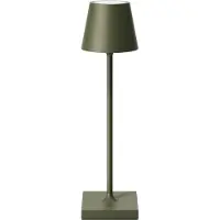 Sigor LED-bordslampa med batteri Nuindie pocket, gran, IP54, dimbar, Grön, Aluminium / grå / zink, Modern