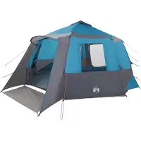 vidaXL Kabin tält 12-personer med tak Blå och grå 500 x 500 x 294 cm