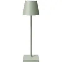 Sigor Nuindie LED uppladdningsbar bordslampa, USB-C, salvia grön, IP54, dimbar Nuindie,, Grön, Vardagsrum / matsal, Aluminium / grå / zink, Modern