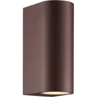 Nordlux Vägglampa utomhus Dion Double, dimbar, Brun / rost, Aluminium / grå / zink, Utomhusvägglampa