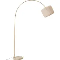 LINDBY Båglampa Helin , Creme / bärnsten, Vardagsrum / matsal, Textil / tyger / siden, Modern, Golvlampa