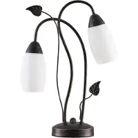 LINDBY Bordslampa Stefania , Brun / rost, Vardagsrum / matsal, Glas, Antik, Bordslampa