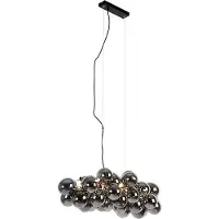 QAZQA Smart pendellampa svart med rökglas 8-ljus inkl. Zigbee G9 - Uvas